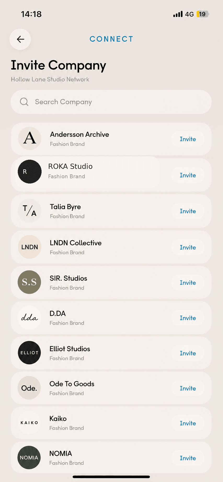 Inviting selected Companies to a Private Network.